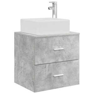 vidaXL Vanité de lavabo mural Gris béton 49 5 x 41 x 63 cm
