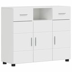 vidaXL Cabinet en Bois avec tiroir Blanc brillant 88 5 x 30 5 x 73 cm
