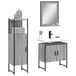 vidaXL Ensemble d'armoires de salle de bain 3 Pièces sonoma gris