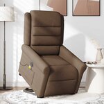 vidaXL Fauteuil inclinable de massage électrique Marron Tissu