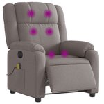 vidaXL Fauteuil de massage inclinable électrique Taupe Tissu