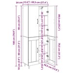 vidaXL Haut Armoire 2 Pièces Chêne artisanal Bois d'ingénierie et verre