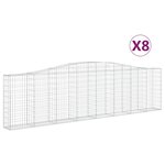 vidaXL Paniers à gabions arqués 8 Pièces 400x30x100/120 cm Fer galvanisé