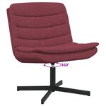 vidaXL Chaise Pivotante Rouge vin Tissu Standard Ergonomique