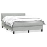 vidaXL Sommier à lattes de lit et matelas gris clair 160x210cm velours