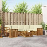 vidaXL Ensemble de canapés d'extérieur 8 Pièces Naturel et Crème