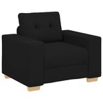 vidaXL Ensemble de Canapés avec coussin avec oreiller 3 Pièces Noir tissu