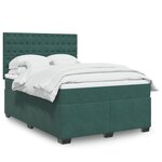 vidaXL Sommier à lattes de lit et matelas Vert foncé 140x190cm Velours
