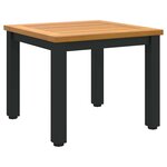 vidaXL Tables de jardin Naturel et noir 45 x 45 x 38 cm