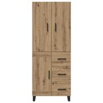 vidaXL Haut Armoire 2 Pièces Chêne artisanal Bois Aggloméré et Verre