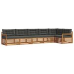 vidaXL Ensemble de canapés d'extérieur 6 Pièces Naturel et Anthracite