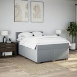 vidaXL Sommier à lattes de lit avec matelas Gris clair 160x200cm Tissu