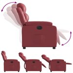vidaXL Fauteuil inclinable électrique Rouge bordeaux Similicuir