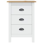 vidaXL Cabinet de chevet HILL Blanc et marron miel 46 x 35 x 65 cm