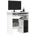 vidaXL Bureau Blanc brillant 80x45x74 cm Bois d’ingénierie
