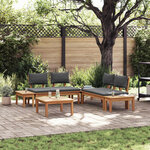 vidaXL Ensemble de canapé de jardin 3 Pièces Marron et gris