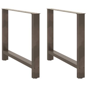 vidaXL Pieds de table à manger en acier naturel 2 pièces 100 x (72-73) cm Acier
