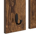 vidaXL Porte-manteau mural avec étagère Montage mural avec miroir Chêne fumé 85 x 10 x 45 cm
