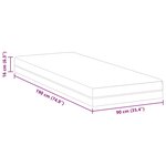 vidaXL Matelas Blanc et Gris 90 x 190 cm Mousse à Mémoire