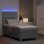 vidaXL Lit à ressorts avec matelas Gris clair 100 x 200 cm tissu