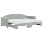 vidaXL Lit de jour avec gigogne et matelas gris clair 80x200cm velours
