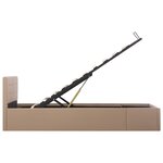 vidaXL Cadre de lit à stockage Cappuccino Similicuir 100x200cm