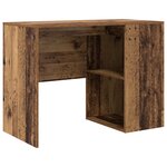 vidaXL Bureau d'écriture Bois vieilli Bois d'ingénierie Petit Rangement
