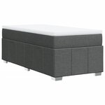 vidaXL Sommier à lattes de lit avec matelas Gris foncé 80x200 cm Tissu
