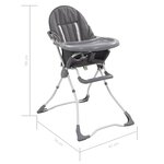 vidaXL Chaise haute pour bébé Gris et blanc