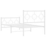 vidaXL Cadre de lit métal sans matelas avec pied de lit blanc 90x200cm