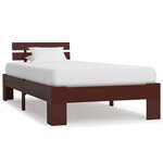vidaXL Cadre de lit Marron foncé Bois de pin massif 90x200 cm