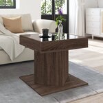 vidaXL Table basse avec LED chêne marron 50x50x45 cm bois d'ingénierie