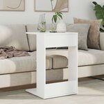 vidaXL Table d'appoint Blanc 40 x 38 x 62 5 cm Bois d'ingénierie