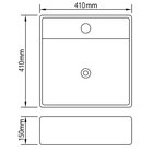 vidaXL Lavabo avec trop-plein 41 x 41 x 15 cm Céramique Doré