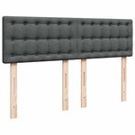 vidaXL Sommier à lattes de lit avec matelas Gris foncé 160x200cm Tissu