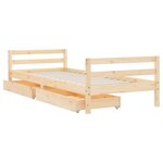 vidaXL Cadre de lit enfant avec tiroirs 90x200 cm bois de pin massif