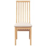 vidaXL Chaises à manger coussins 2 Pièces bois massif caoutchouc