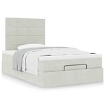 vidaXL Cadre de lit ottoman et matelas gris clair 120x200 cm velours