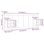 vidaXL Tête de lit avec armoires Gris béton Bois d'ingénierie