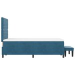 vidaXL Lit à Ressorts avec Matelas & Banc Bleu Marine 120x190 cm Velours
