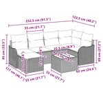 vidaXL Ensemble de canapé de jardin 7 Pièces Gris polyrotin