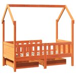 vidaXL Cadre de lit enfant avec tiroirs sans matelas 70x140 cm bois