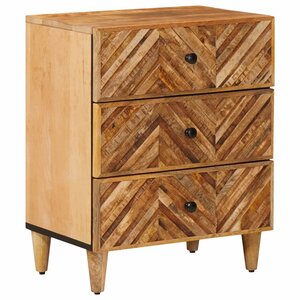 vidaXL Table de chevet Marron 50 x 33 x 60 cm Bois de mangue massif