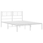 vidaXL Cadre de lit métal avec tête de lit blanc 120x200 cm