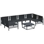 vidaXL Ensemble de canapé de jardin 7 Pièces Anthracite Acier