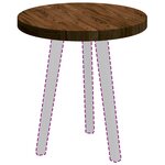 vidaXL Plateau de table Marron foncé Ø 50 x 4 cm Bois de chêne massif