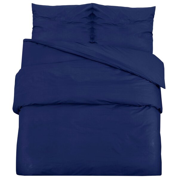 vidaXL Ensemble de housse de couette Bleu marine 135x200 cm Coton