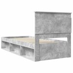 vidaXL Cadre de lit avec tête de lit Gris Béton 75 x 190 cm Pin massif