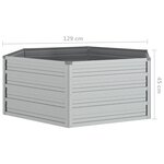 vidaXL Lit surélevé de jardin 129x45 cm Acier galvanisé Argenté