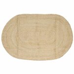 vidaXL Tapis Naturel et Blanc 205 x 305 cm Jute